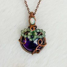 Load image into Gallery viewer, Opal x Amethyst x Watermelon Tourmaline Grape Pendant
