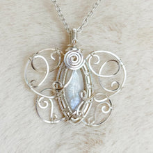 Load image into Gallery viewer, Rainbow Moonstone Butterfly Pendant
