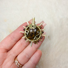 Load image into Gallery viewer, Stromatolite x Tourmaline Beaded Sun Pendant
