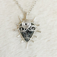 Load image into Gallery viewer, Mica Druzy Alien Goddess Sun Pendant

