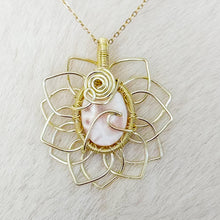 Load image into Gallery viewer, Rare Pink Larimar Wave Sunflower Pendant
