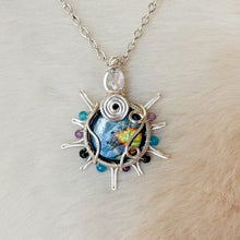 Load image into Gallery viewer, Opal x Labradorite x Tourmaline Beaded Sun Pendant
