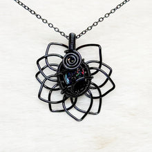 Load image into Gallery viewer, Rare Black Opal Sunflower Pendant
