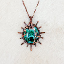 Load image into Gallery viewer, Malachite Sun Pendant
