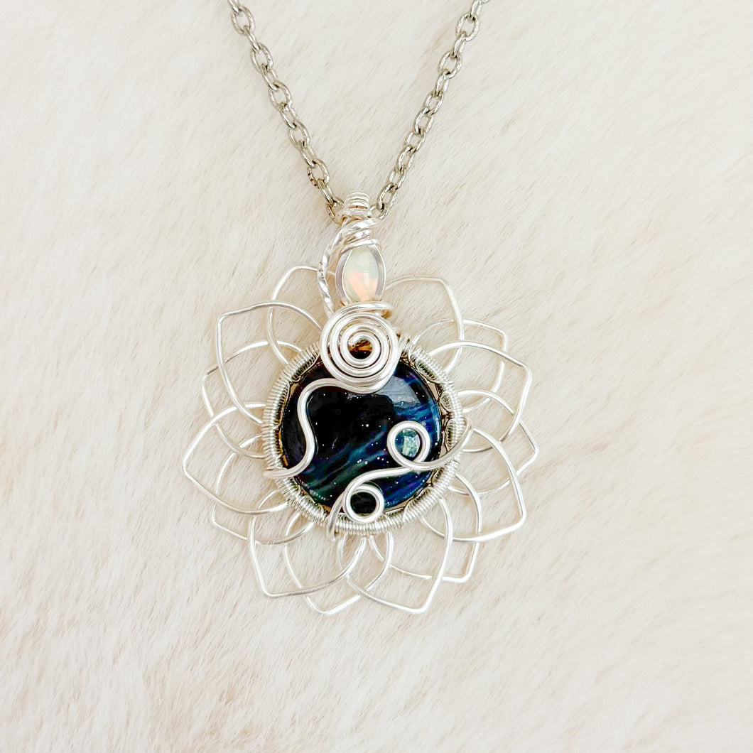 Opal x Sieber Agate Sunflower Pendant
