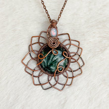 Load image into Gallery viewer, Opal x Seraphinite Sunflower Pendant
