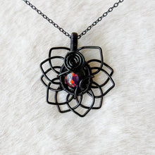 Load image into Gallery viewer, Black Opal Sunflower Pendant
