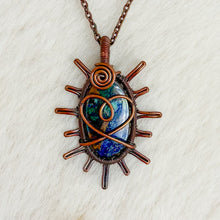 Load image into Gallery viewer, Azurite Heart Sun Pendant
