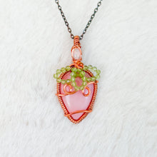 Load image into Gallery viewer, Strawberry Pendant- Ethiopian Opal, pink opal &amp; peridot
