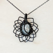 Load image into Gallery viewer, Larvikite Sunflower Pendant
