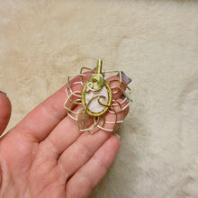 Load image into Gallery viewer, Rare Pink Larimar Wave Sunflower Pendant

