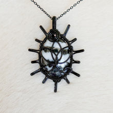 Load image into Gallery viewer, Zebra Jasper Lotus Sun Pendant
