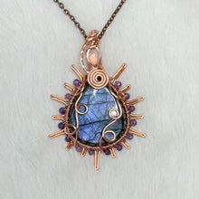Load image into Gallery viewer, Opal x Labradorite x Amethyst beaded Sun Pendant
