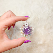 Load image into Gallery viewer, Amethyst x Rainbow Tourmaline beaded Sun Pendant
