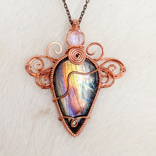 Load image into Gallery viewer, Rainbow Moonstone x Labradorite Dragonfly Fairy Pendant
