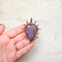 Load image into Gallery viewer, Lavender Jade Sun Pendant
