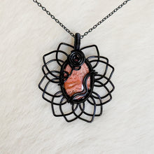 Load image into Gallery viewer, Crazy Lace Agate Sunflower Pendant
