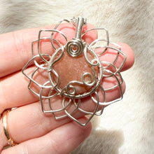 Load image into Gallery viewer, Peach Moonstone Sunflower Pendant
