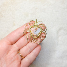 Load image into Gallery viewer, Crazy Lace Agate Heart Sunflower Pendant
