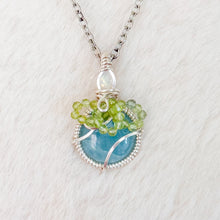 Load image into Gallery viewer, Blueberry Pendant- Ethiopian Opal, aquamarine &amp; peridot
