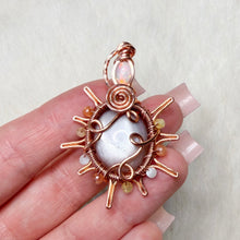 Load image into Gallery viewer, Opal x Peach Moonstone x Tourmaline Beaded Sun Pendant
