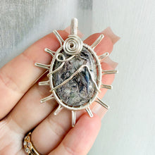 Load image into Gallery viewer, Charoite Mountain Sun Pendant
