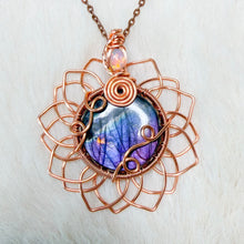 Load image into Gallery viewer, Opal x Labradorite Sunflower Pendant

