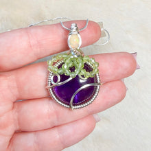 Load image into Gallery viewer, Opal x Amethyst x Peridot Grape Pendant
