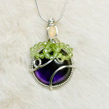Load image into Gallery viewer, Opal x Amethyst x Peridot Grape Pendant
