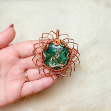 Load image into Gallery viewer, Chrysocolla Sunflower Pendant
