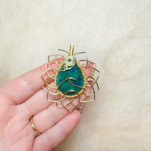 Load image into Gallery viewer, Chrysocolla Wave Sunflower Pendant
