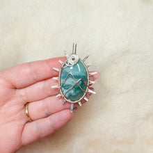 Load image into Gallery viewer, Chalcedony Moutain Sun Pendant
