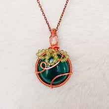 Load image into Gallery viewer, Rare Green Grape Pendant- Ethiopian Opal, green onyx, peridot
