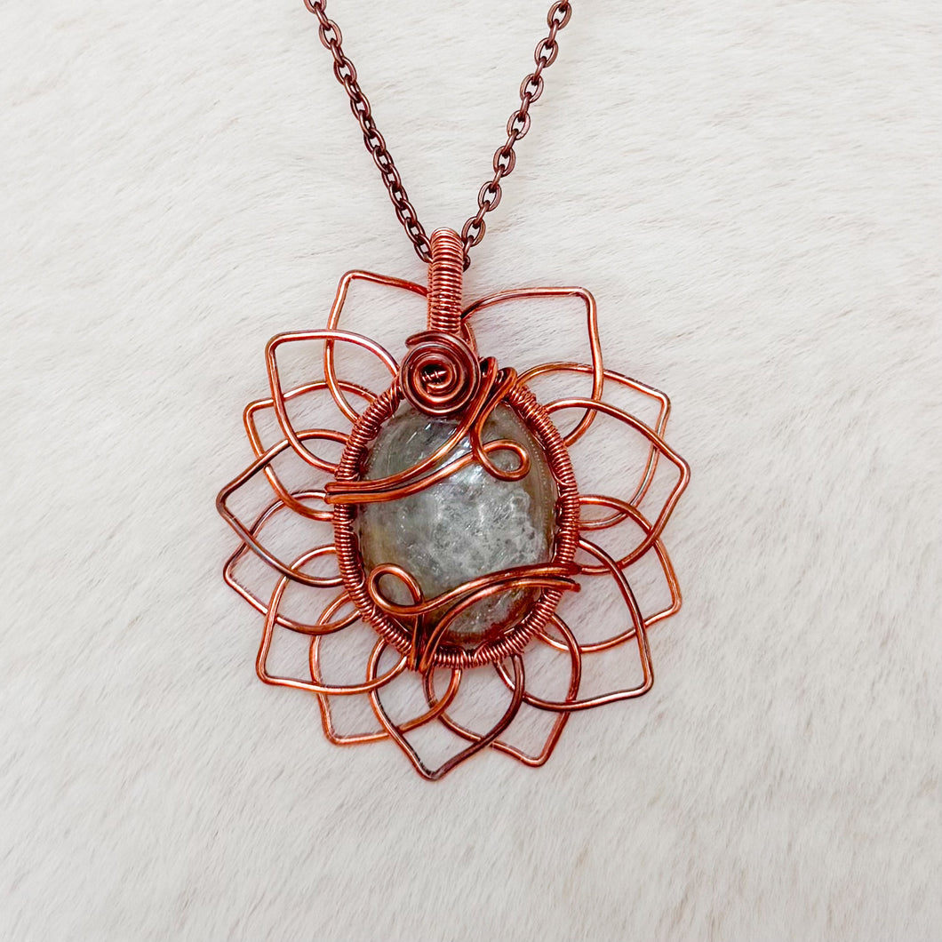 Oregon Sunstone Sunflower Pendant