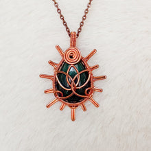 Load image into Gallery viewer, Bloodstone Lotus Sun Pendant
