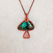 Load image into Gallery viewer, Malachite Mushroom Pendant
