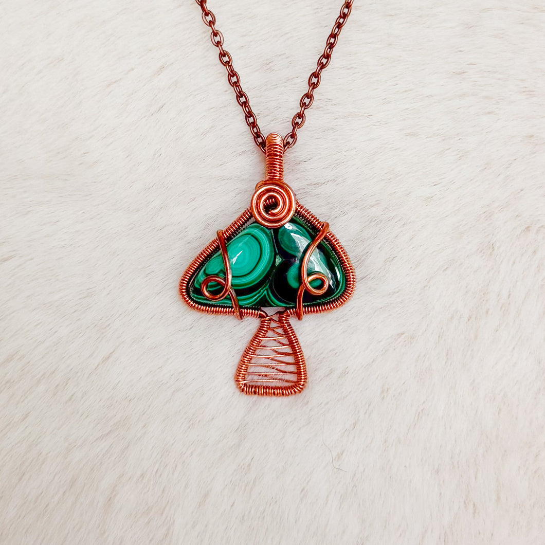 Malachite Mushroom Pendant