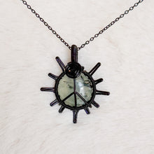 Load image into Gallery viewer, Prehnite Peace Sun Pendant
