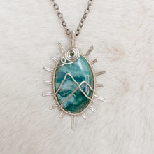 Load image into Gallery viewer, Chalcedony Moutain Sun Pendant
