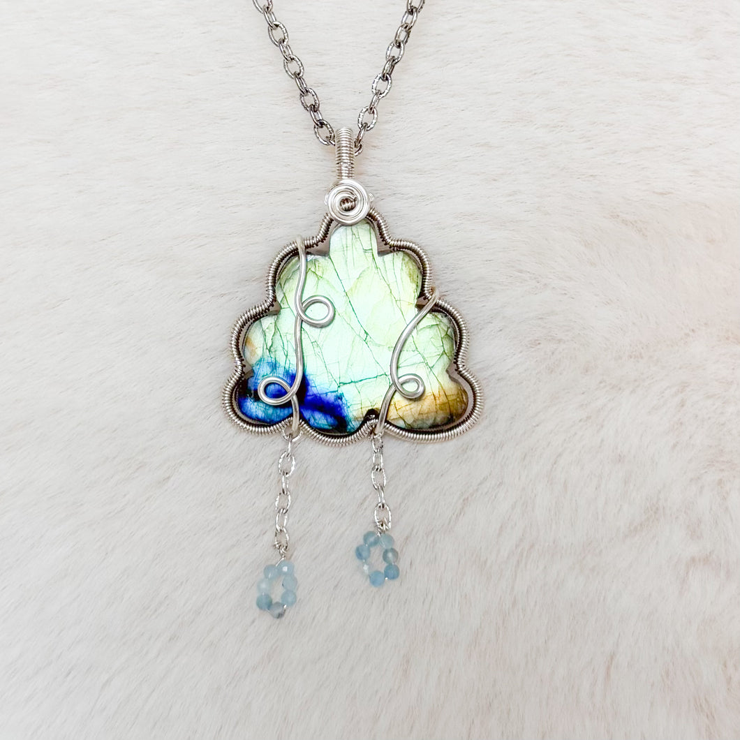 Labradorite x Aquamarine Cloud Pendant