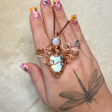Load image into Gallery viewer, Custom Rainbow Moonstone Dragonfly Fairy Pendant
